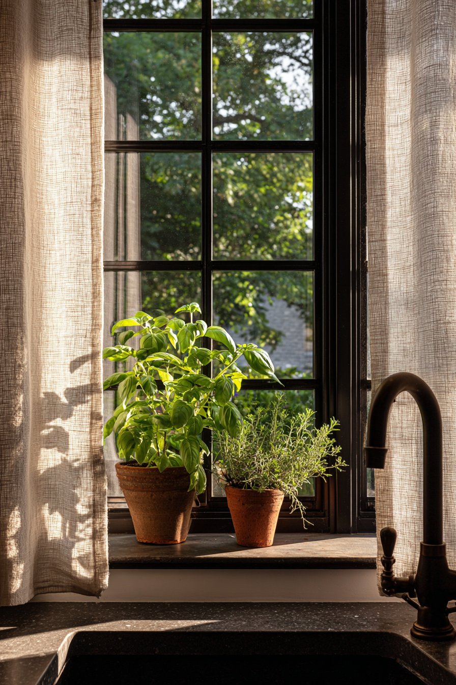 Windowsill Herb Garden Feature