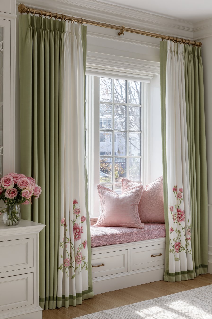 Layered Window Treatment with Reading Nook