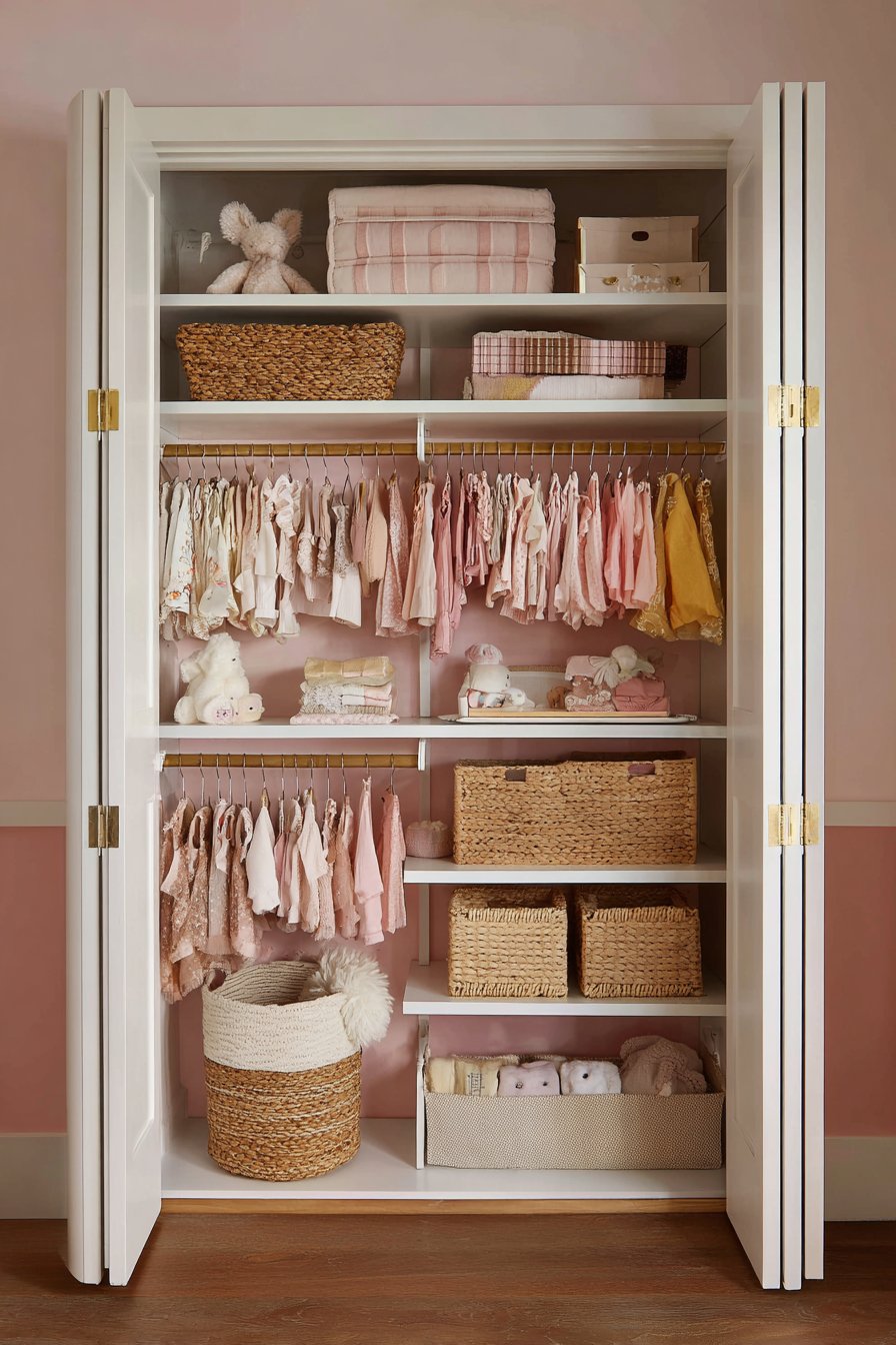 Color-Blocked Closet Organization