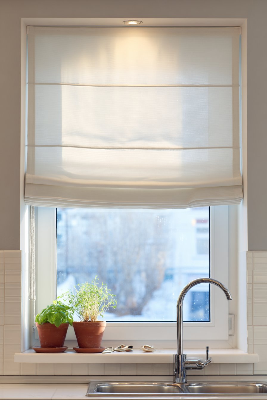 Simple Window Treatment with Herb Garden