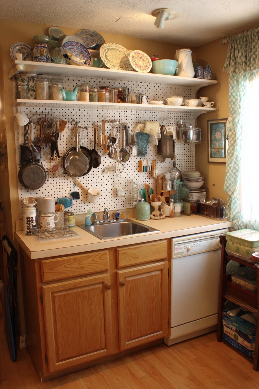 Creative Pegboard Organization Kitchen