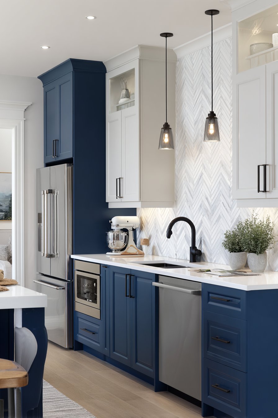 Navy and Grey Sophisticated Two-Tone