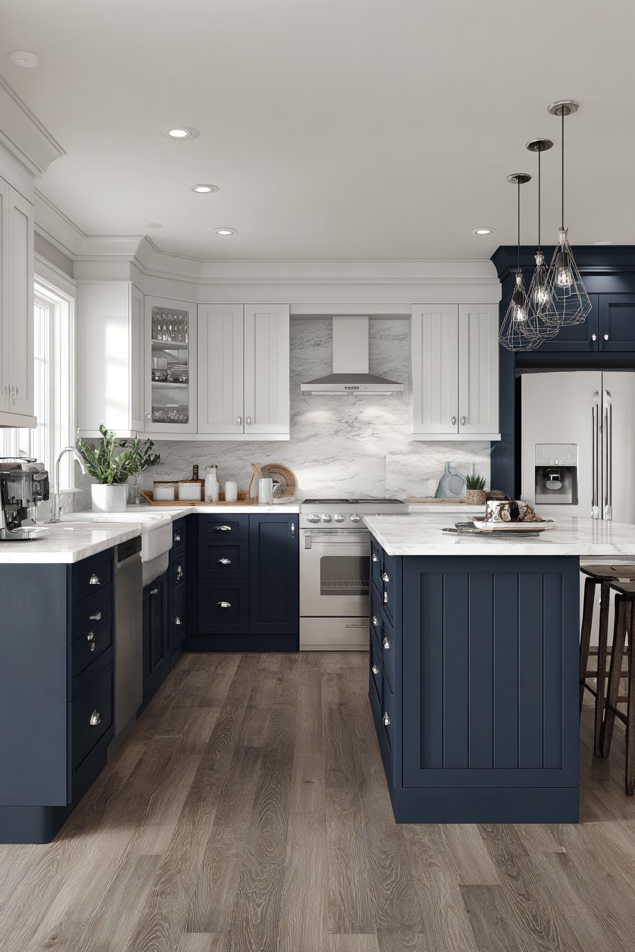 Navy and Grey Sophisticated Two-Tone