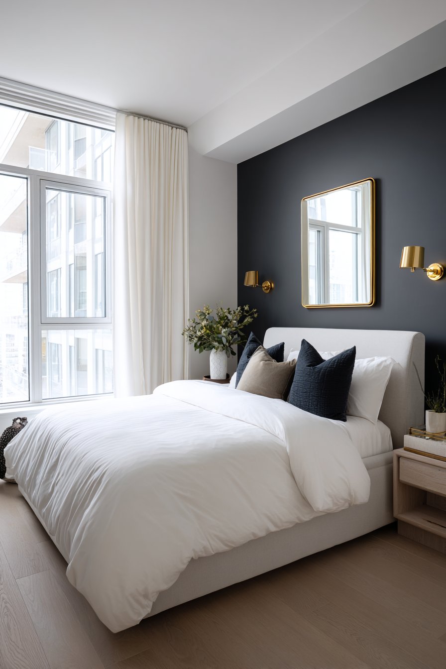 Bold Navy Accent Wall Design