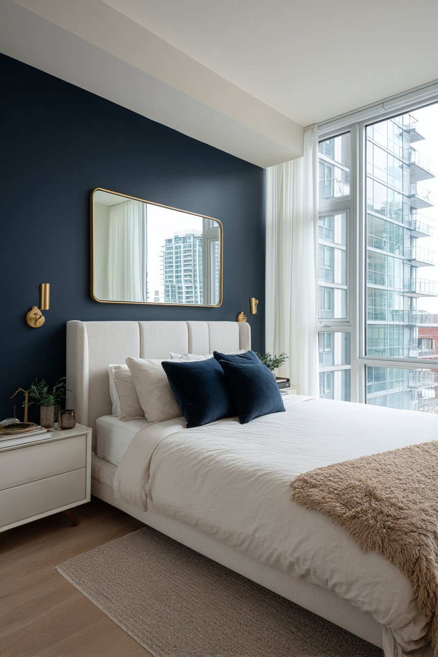 Bold Navy Accent Wall Design