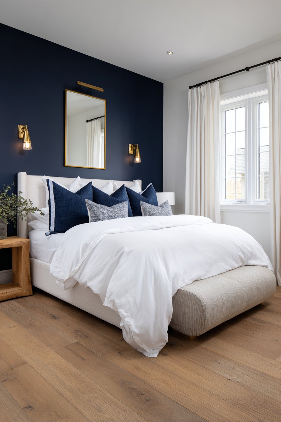 Bold Navy Accent Wall Design