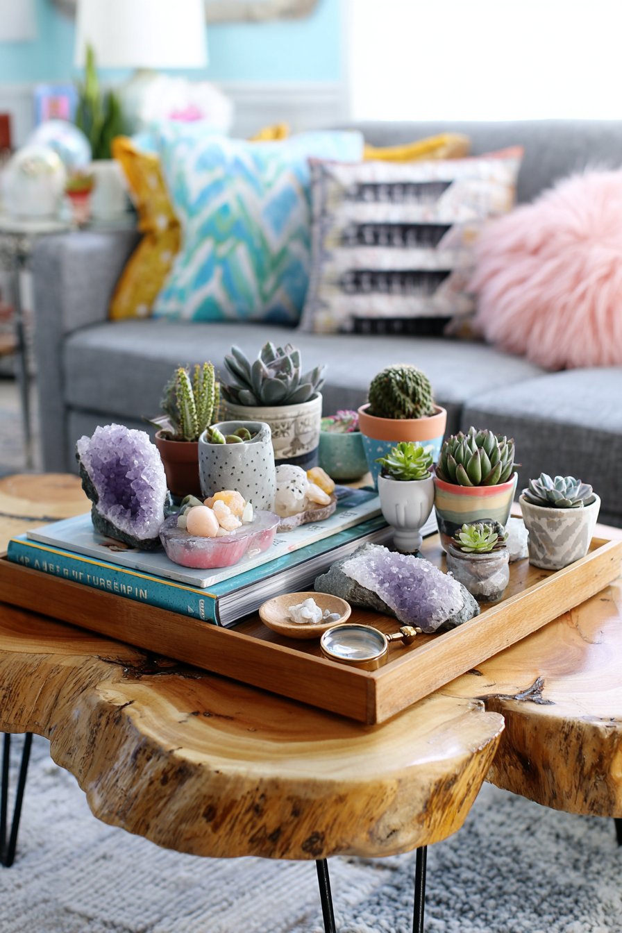Layered Coffee Table Styling with Collected Objects