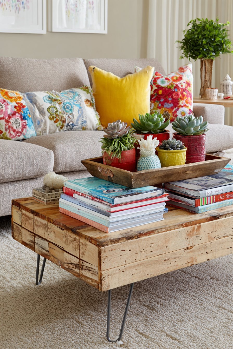 Layered Coffee Table Styling with Collected Objects