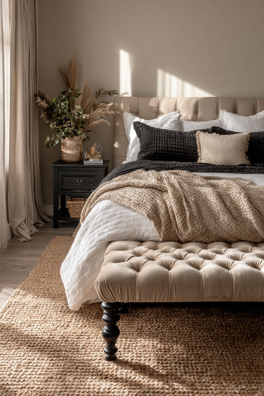 Elegant Tufted Bench Statement