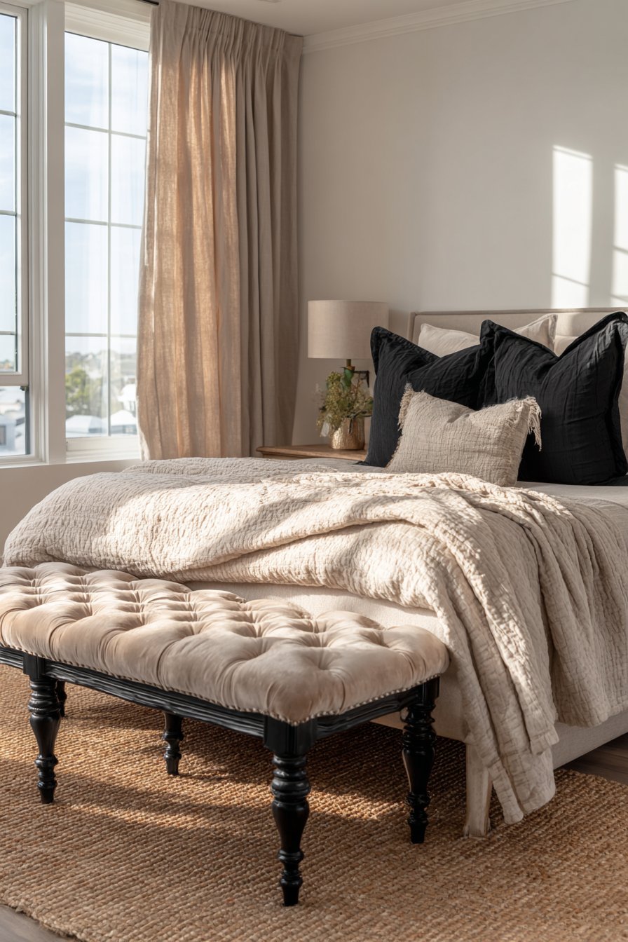 Elegant Tufted Bench Statement