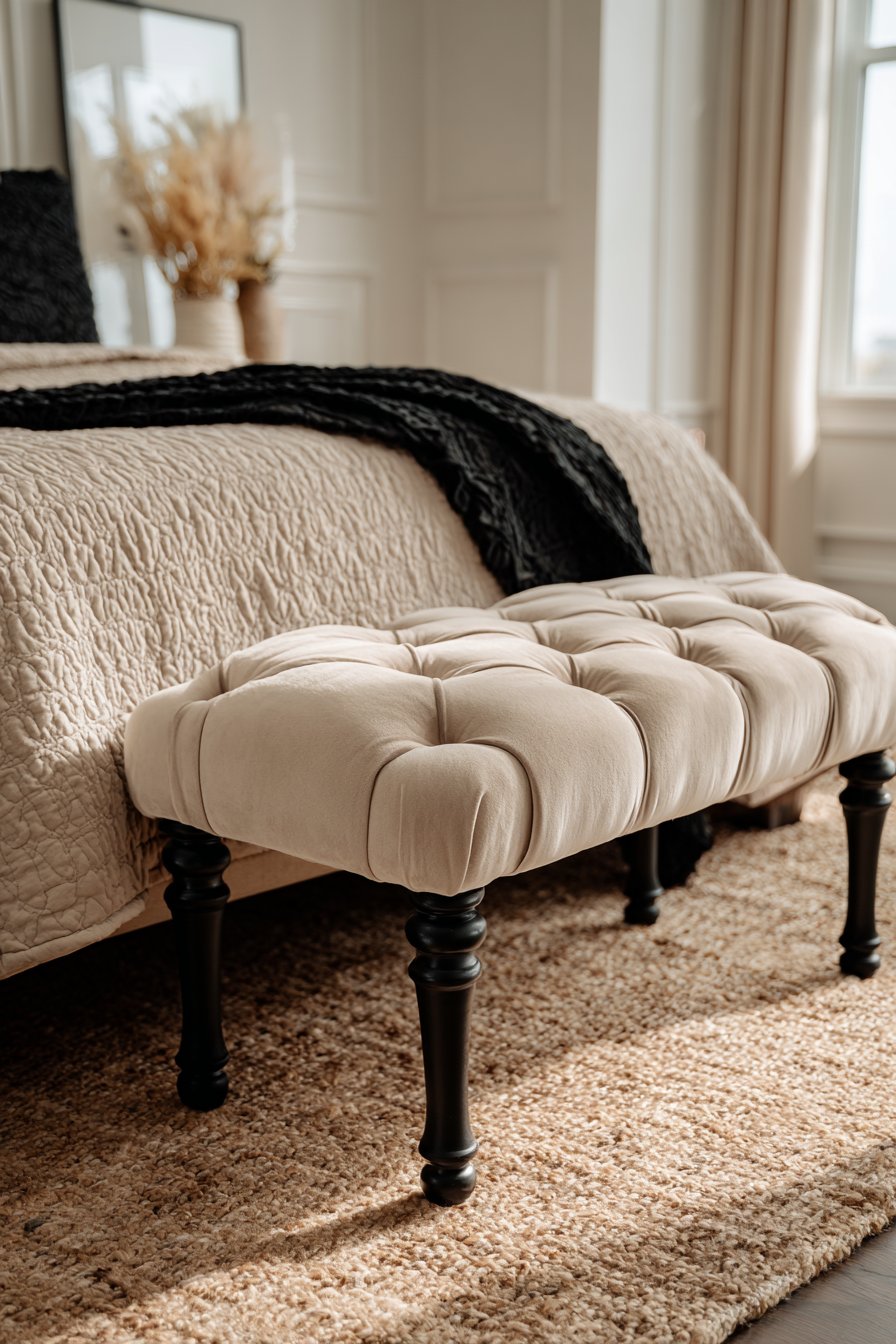 Elegant Tufted Bench Statement