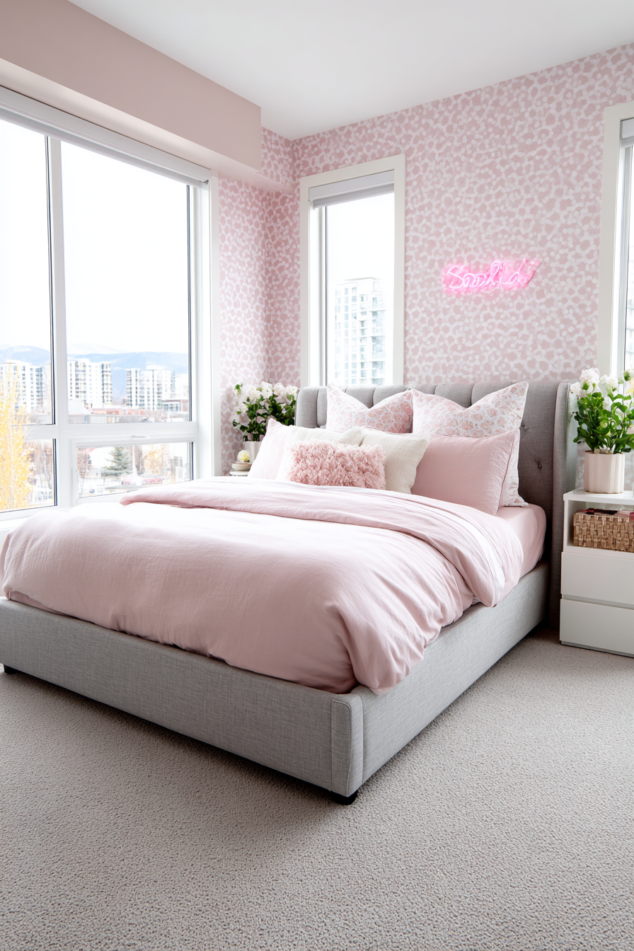 Contemporary Pink Geometric Wallpaper