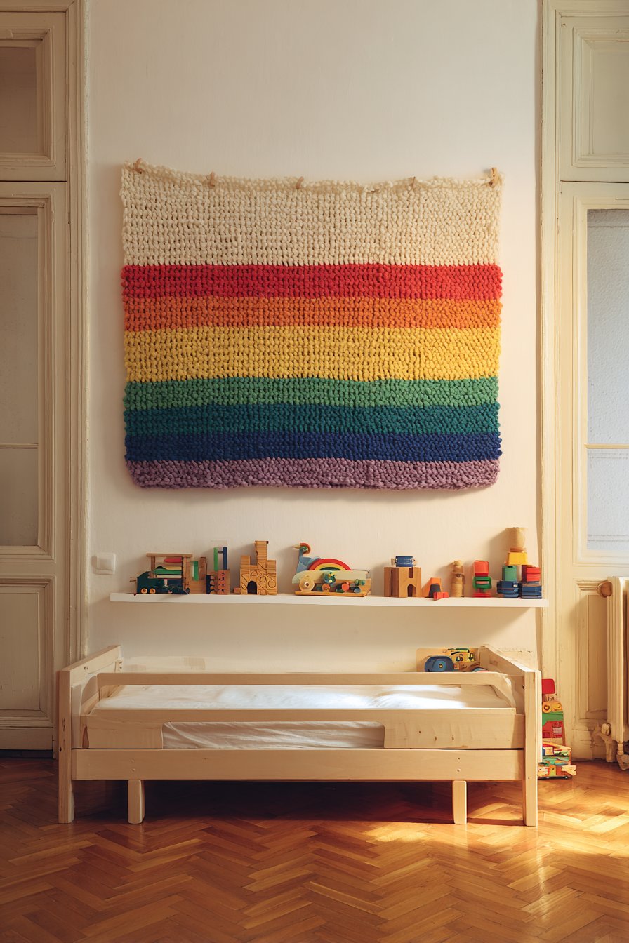 Textile Art Rainbow Wall Hanging
