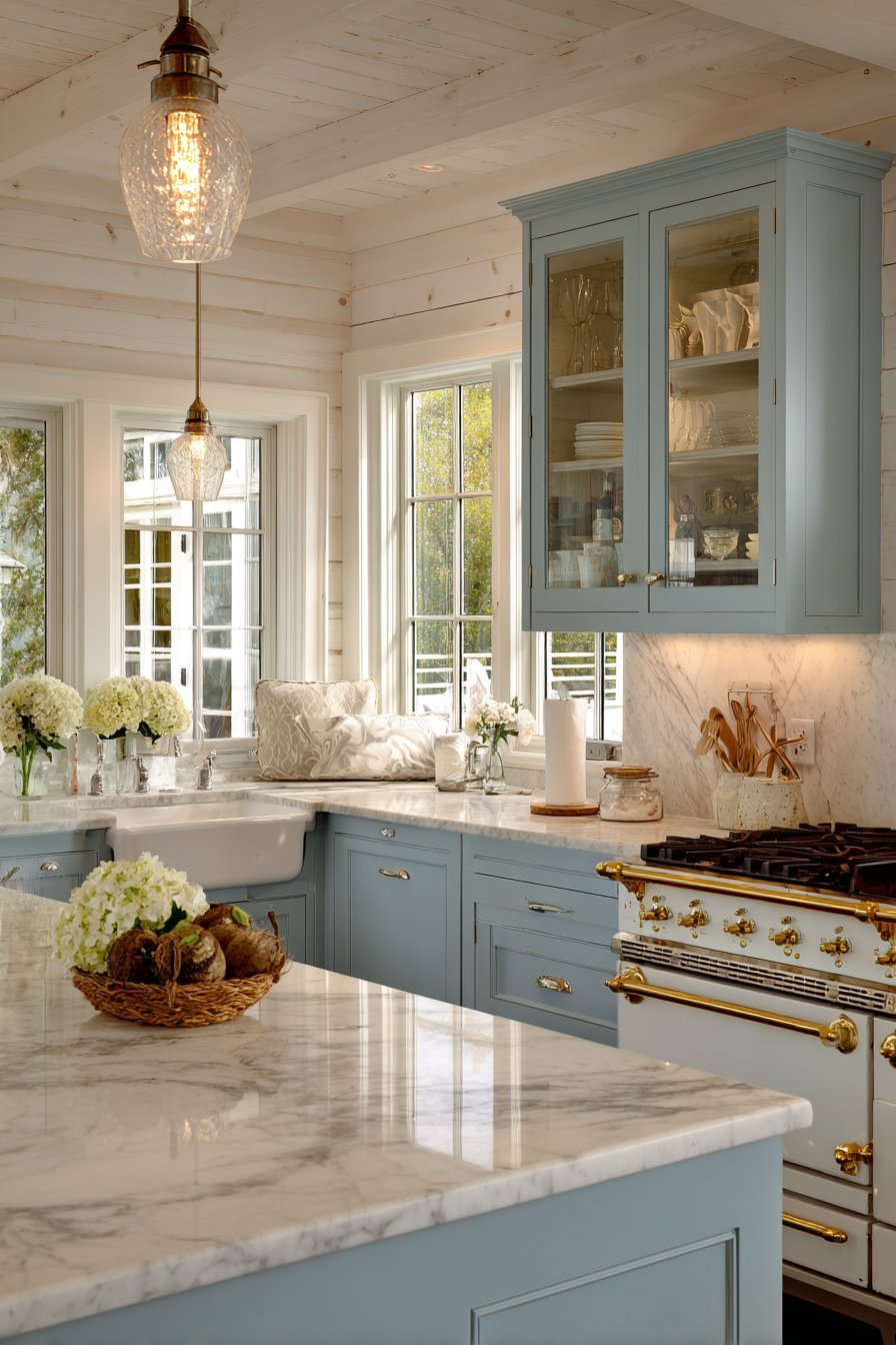 Gray-Blue U-Shaped Layout