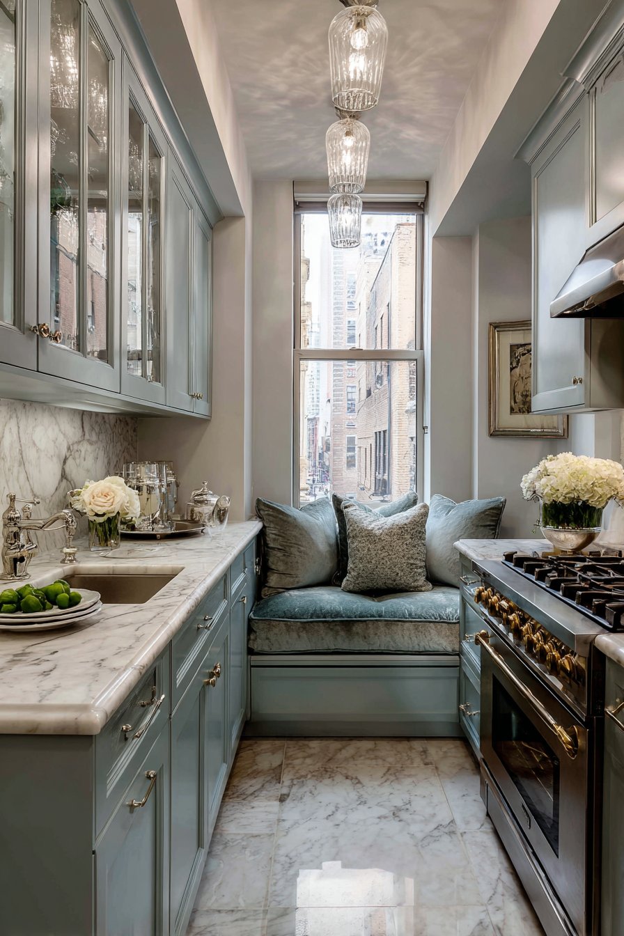 Gray-Blue U-Shaped Layout