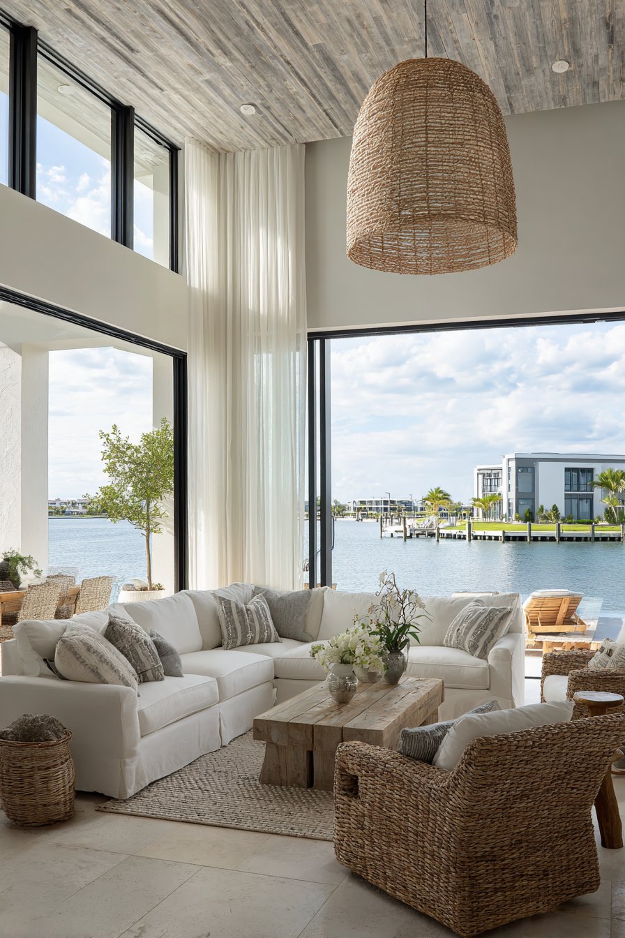 Contemporary Coastal with Sliding Glass Doors