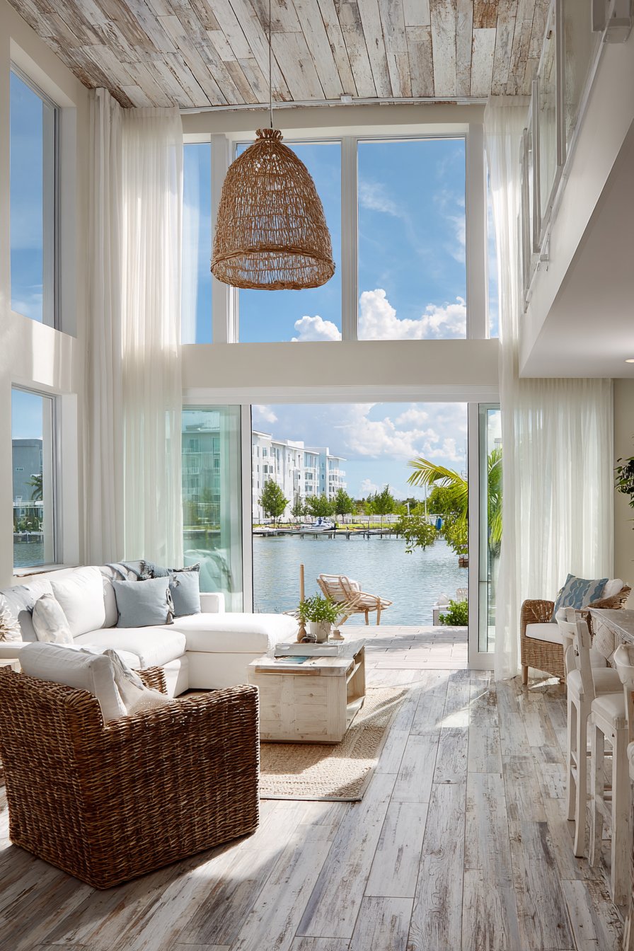 Contemporary Coastal with Sliding Glass Doors