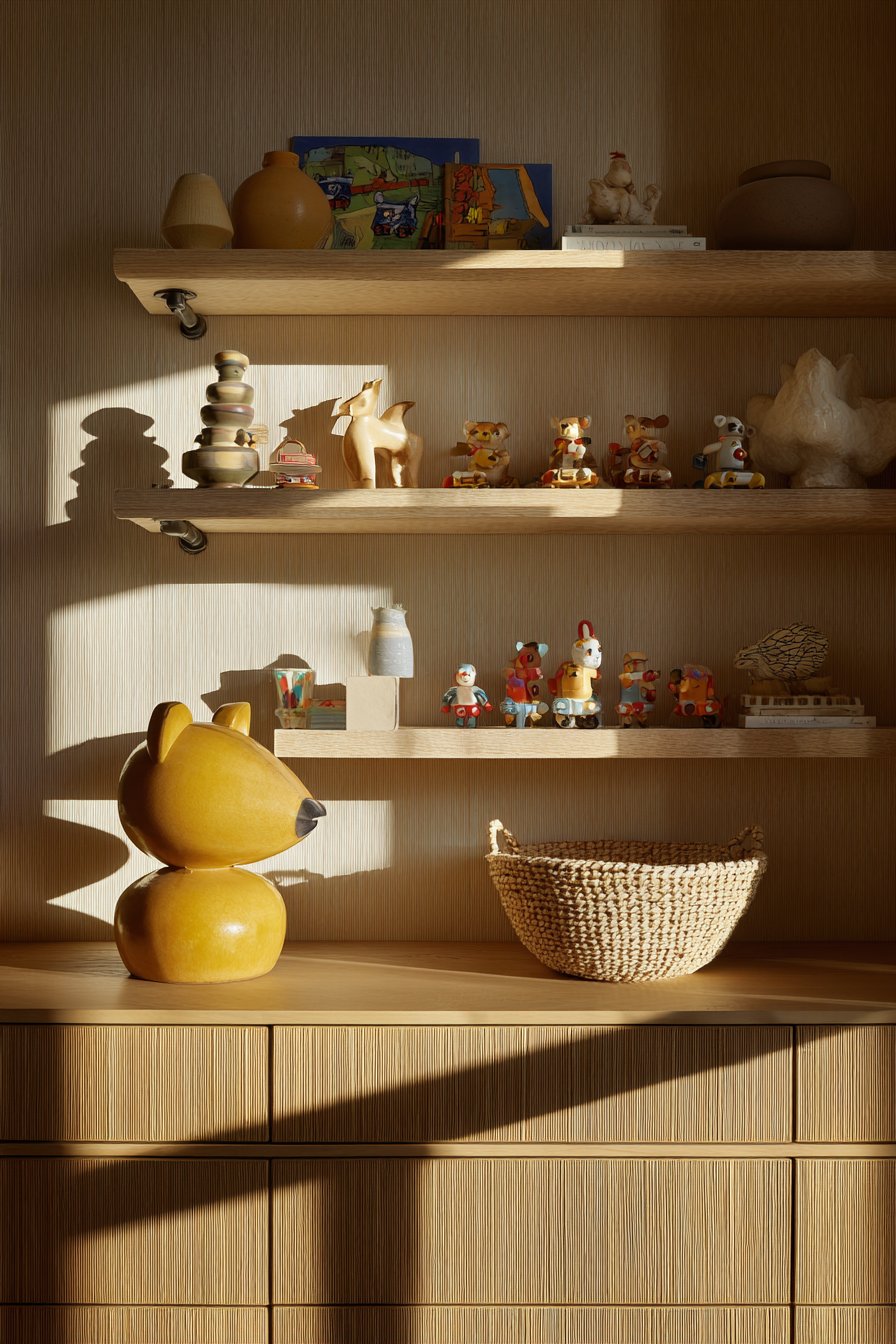 Reclaimed Wood Open Shelving Display