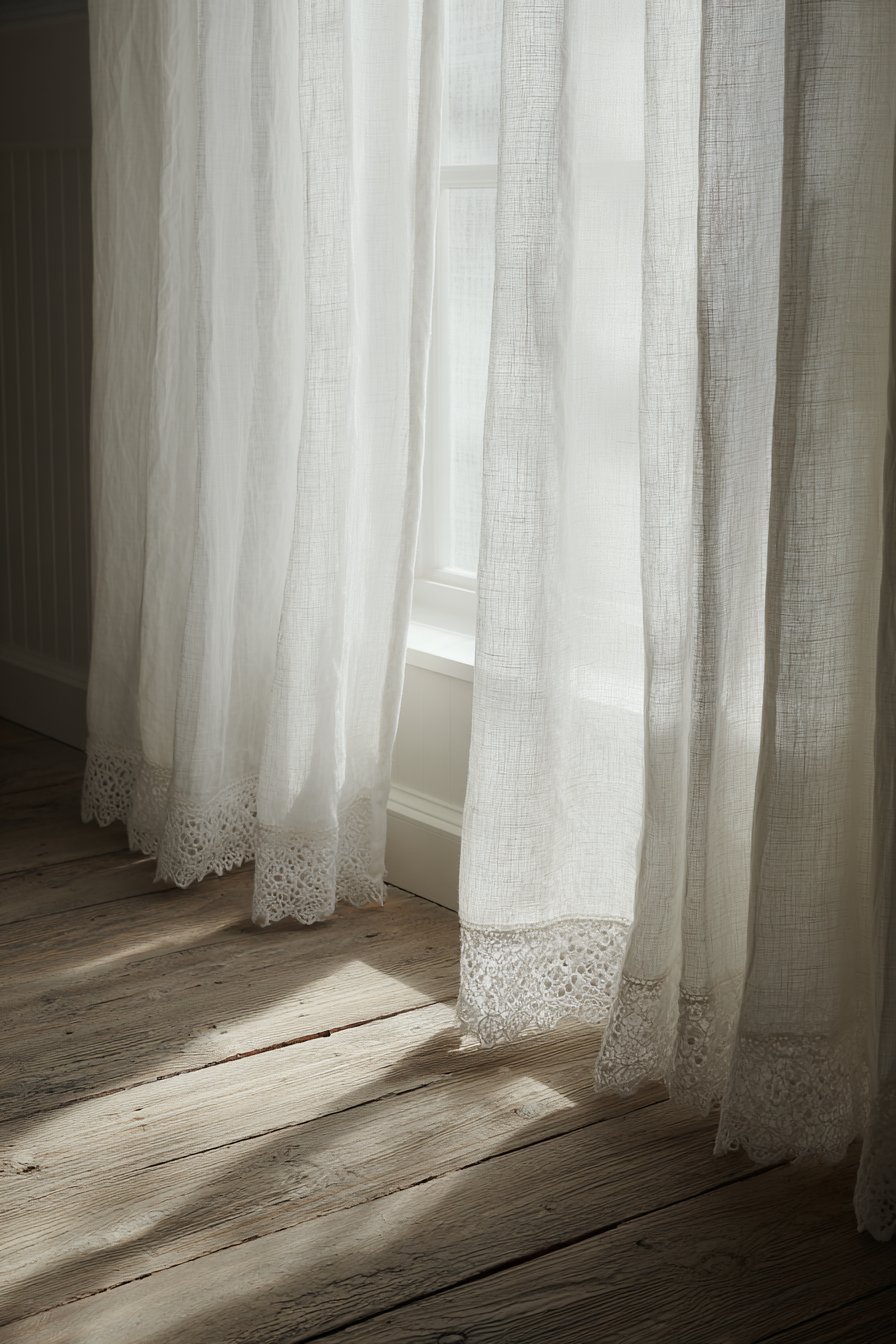 Layered Linen Curtain Detail