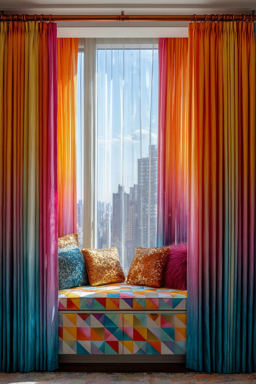 Vertical Stripe Curtain Drama