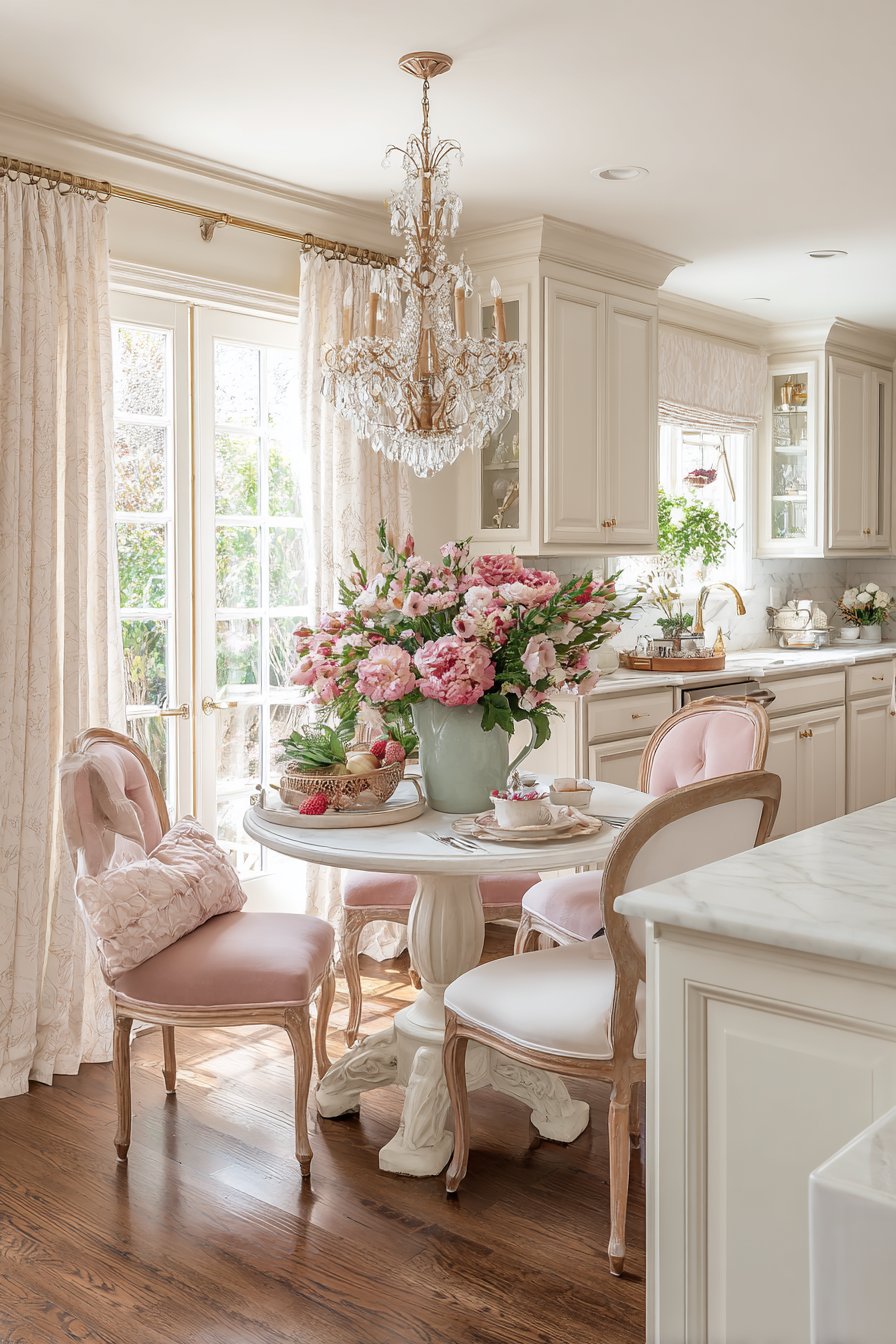Eclectic Dining Area with Mismatched Chairs