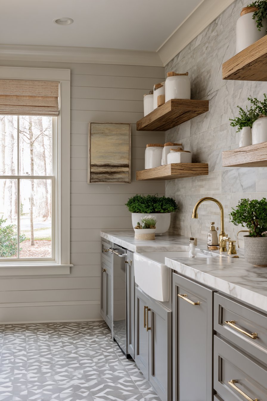 Sophisticated Taupe with Grey Cabinetry