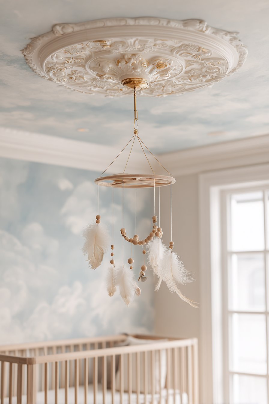 Handcrafted Mobile with Ceiling Medallion