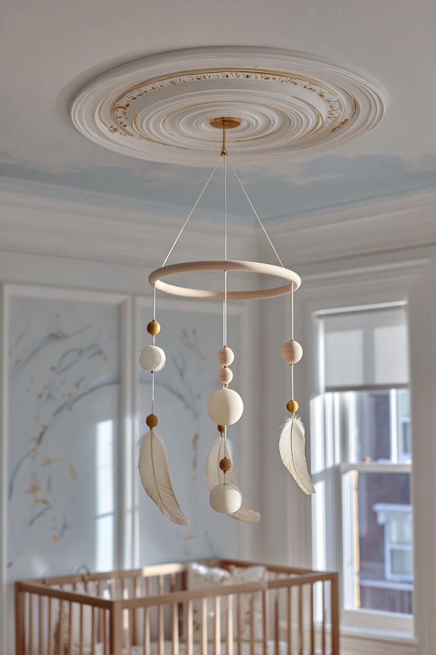 Handcrafted Mobile with Ceiling Medallion