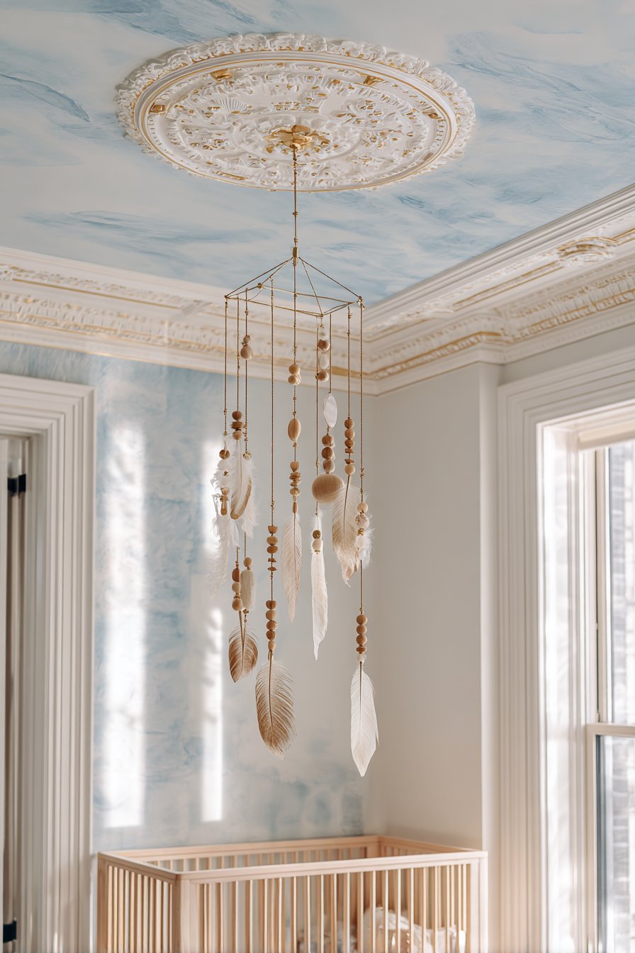 Handcrafted Mobile with Ceiling Medallion