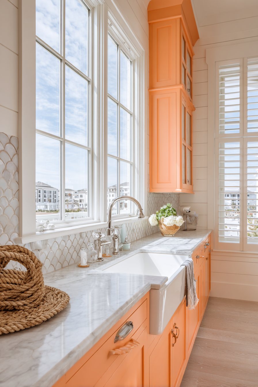 Coastal Coral Orange Kitchen