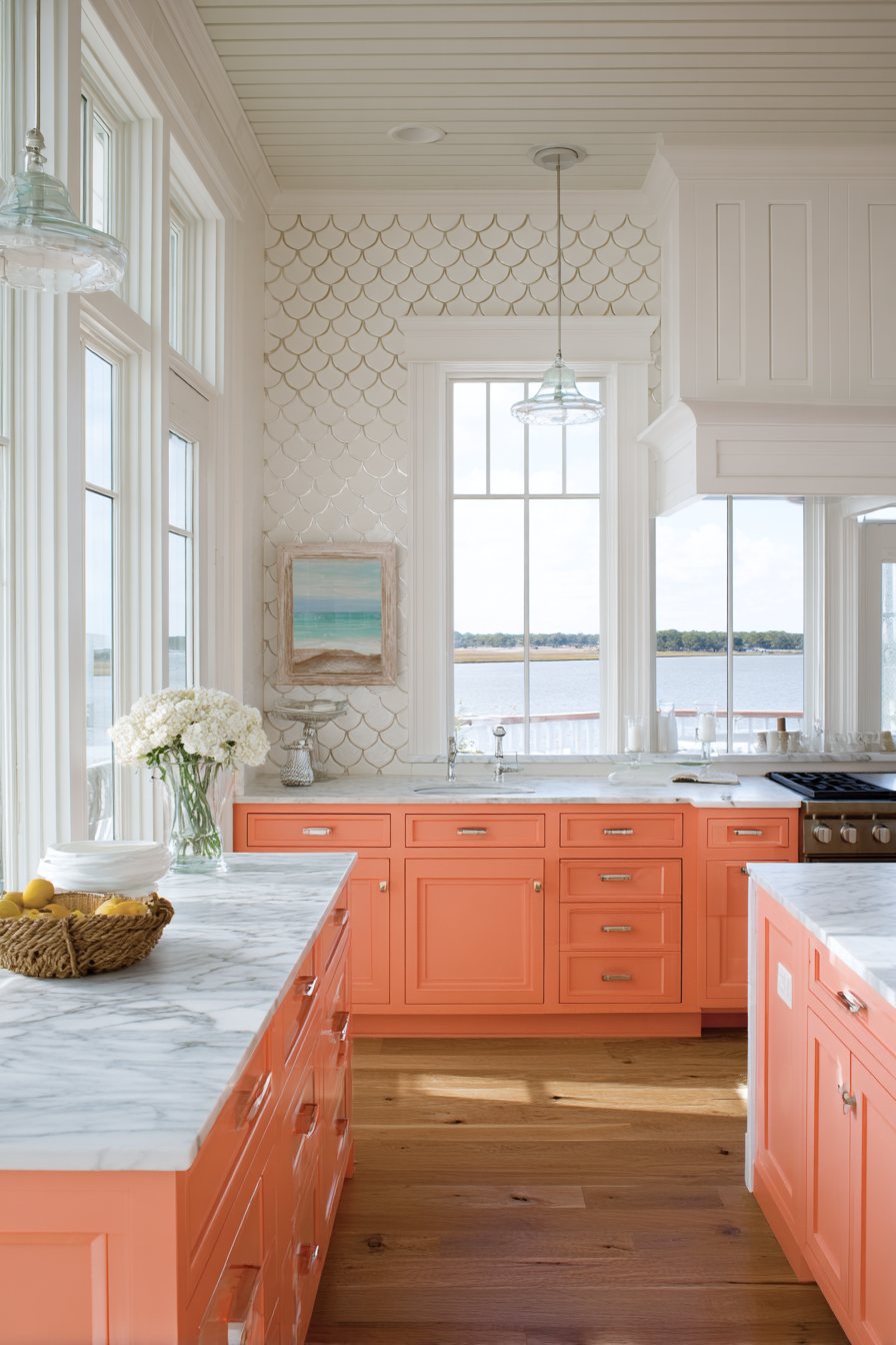Coastal Coral Orange Kitchen