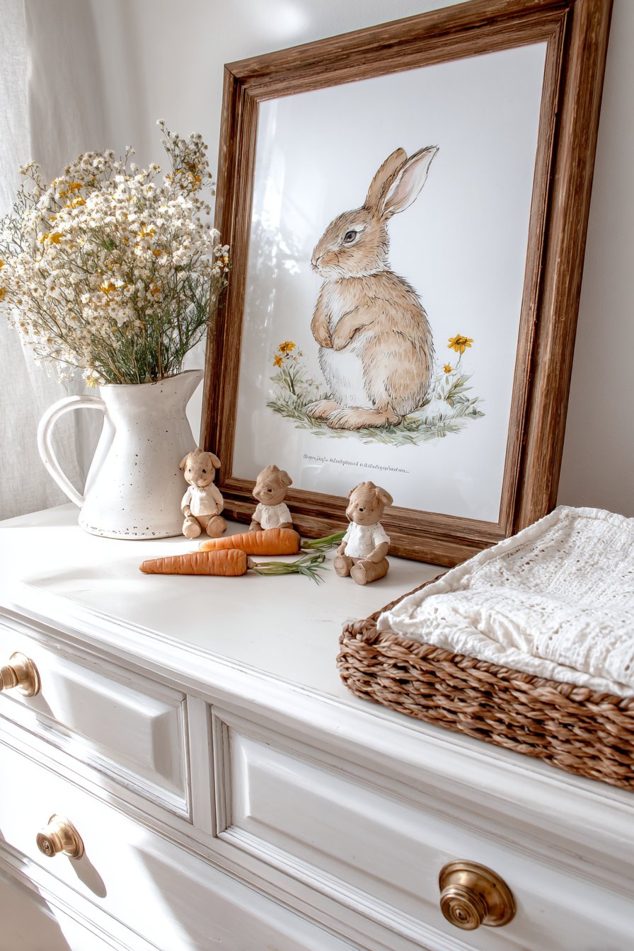 Dresser Top Vignette with Vintage Styling