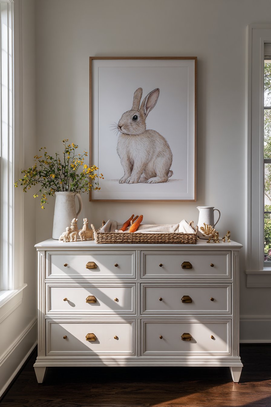 Dresser Top Vignette with Vintage Styling