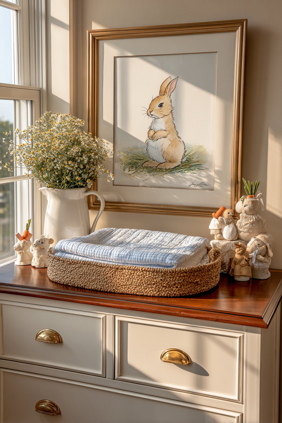 Dresser Top Vignette with Vintage Styling