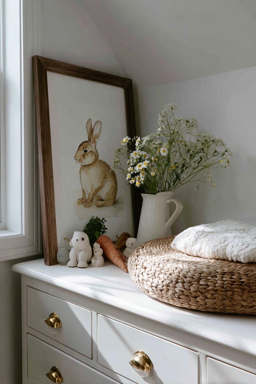 Dresser Top Vignette with Vintage Styling