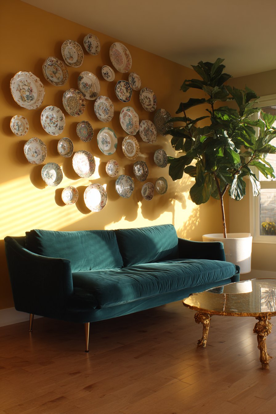 Vintage Plate Wall Installation