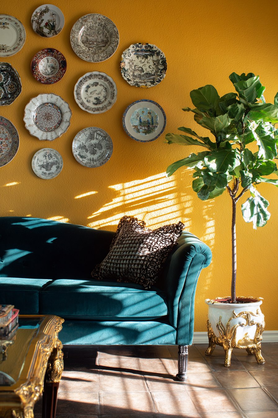 Vintage Plate Wall Installation