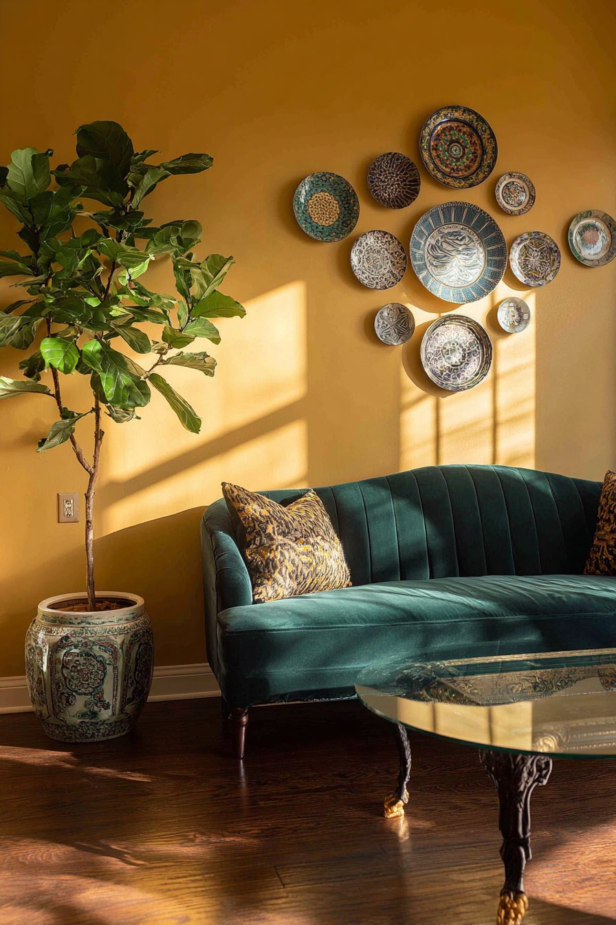 Vintage Plate Wall Installation