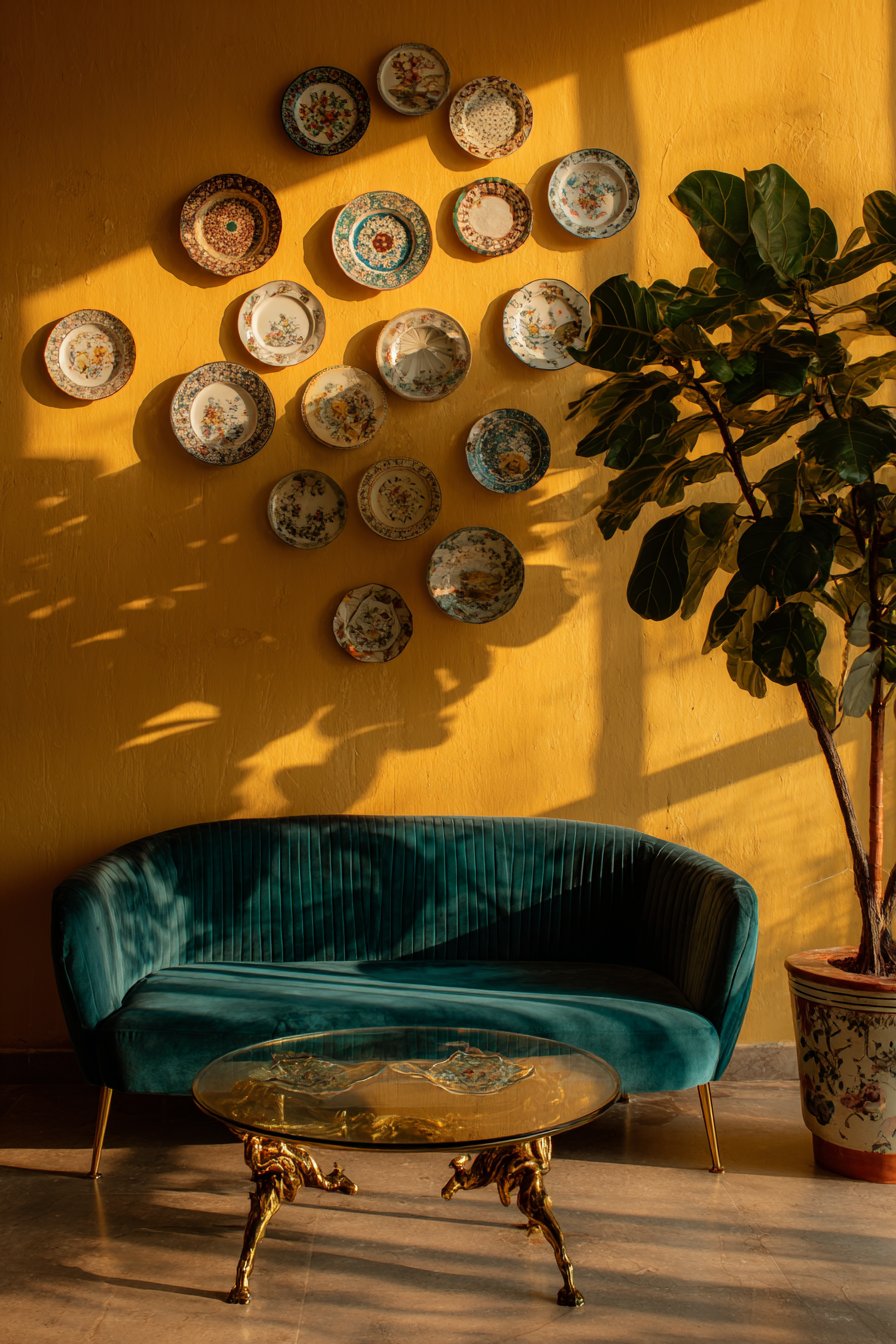 Vintage Plate Wall Installation