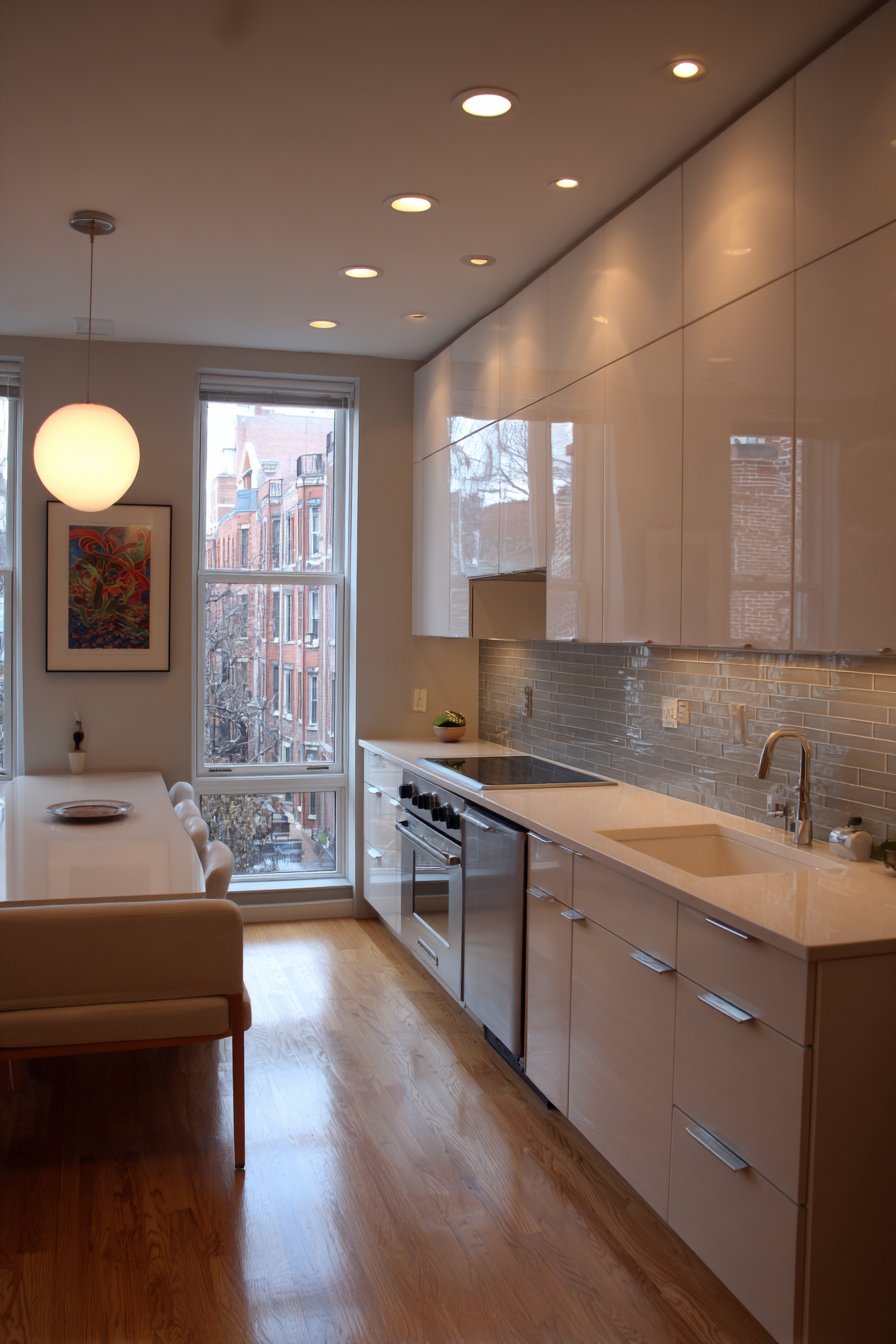 Single Wall Kitchen with Fold-Down Table