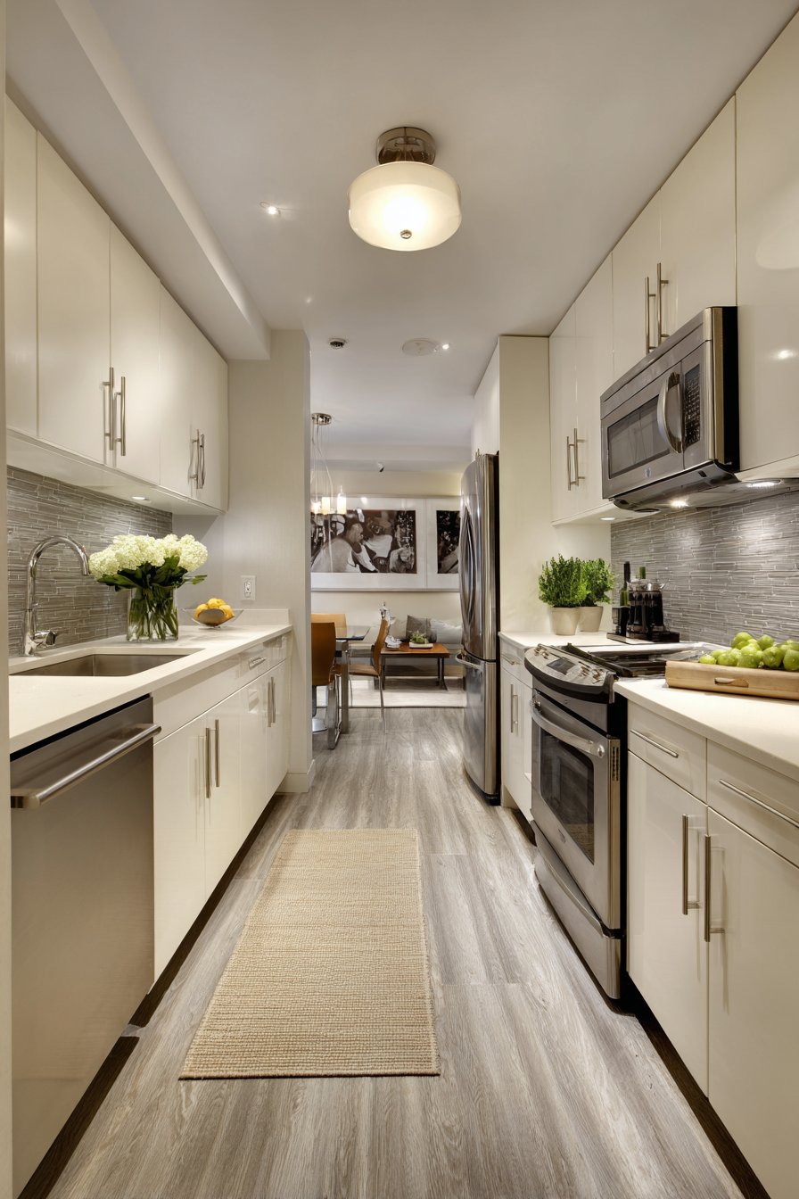 Single Wall Kitchen with Fold-Down Table