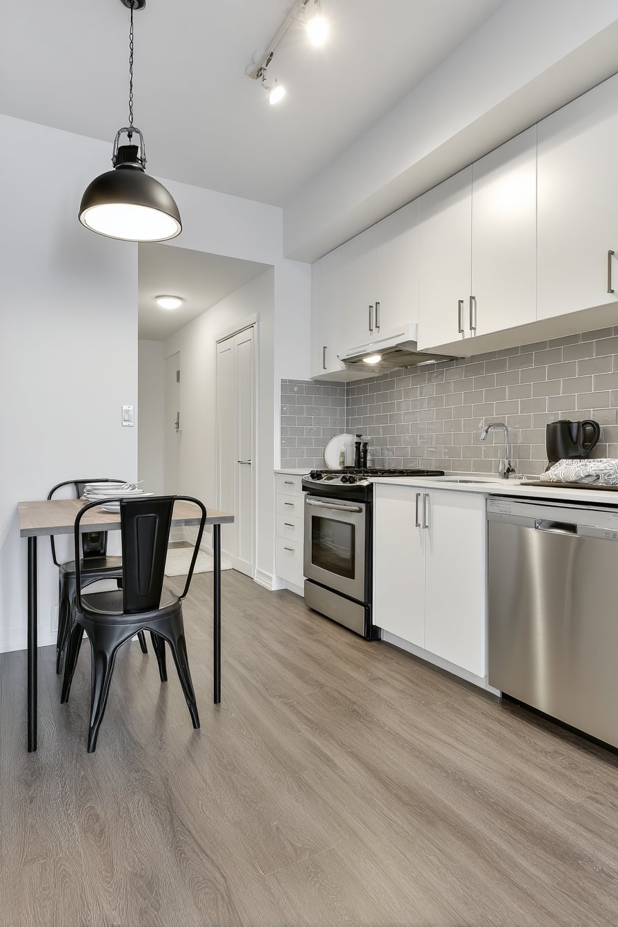 Single Wall Kitchen with Fold-Down Table