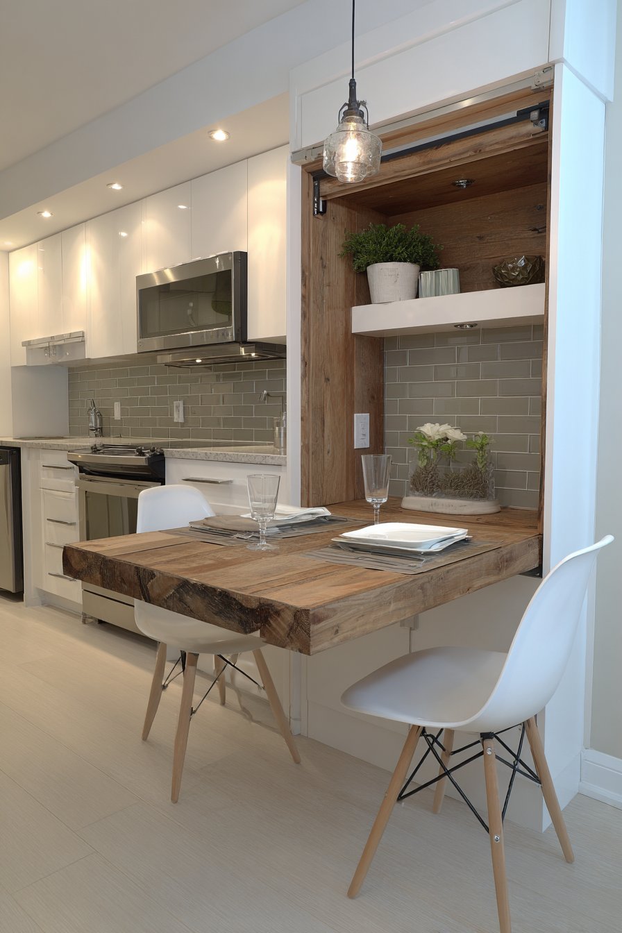 Single Wall Kitchen with Fold-Down Table