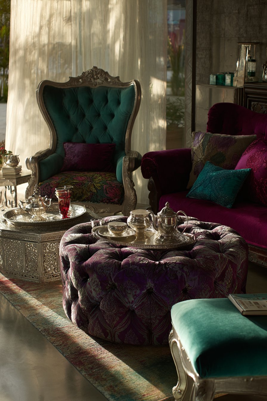 Globally-Inspired Eclectic Conversation Area