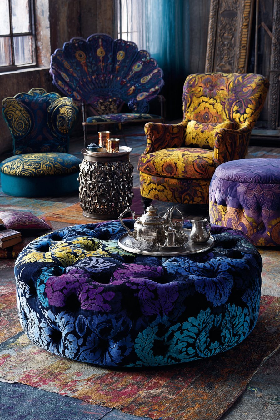 Globally-Inspired Eclectic Conversation Area