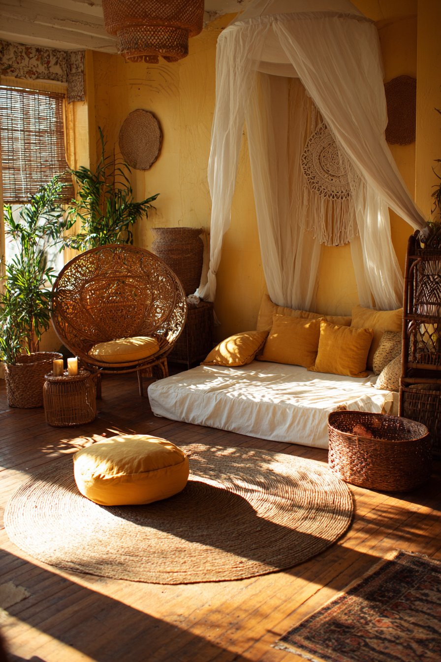 Bohemian Saffron with Macramé Details