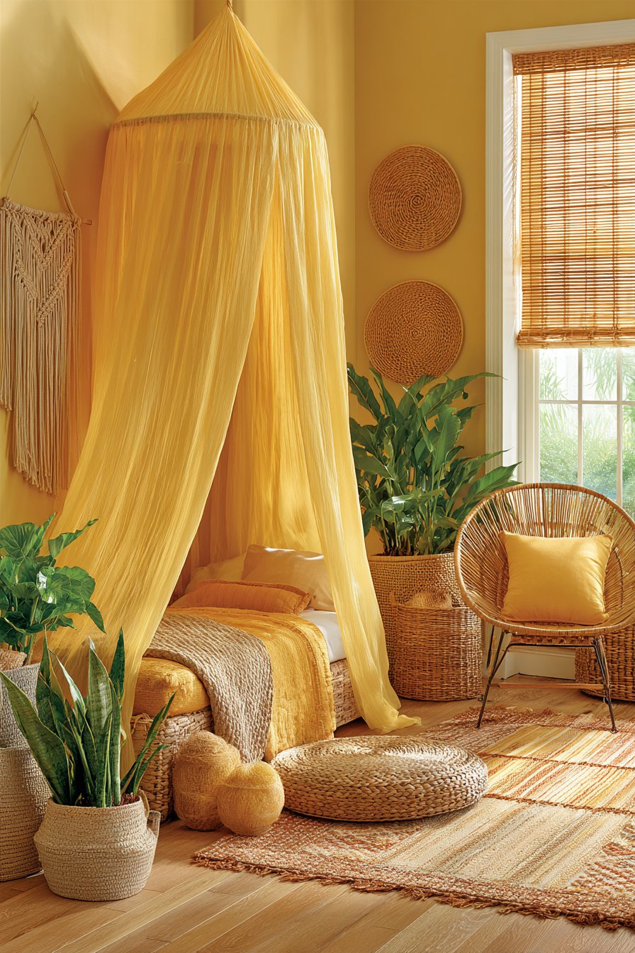 Bohemian Saffron with Macramé Details