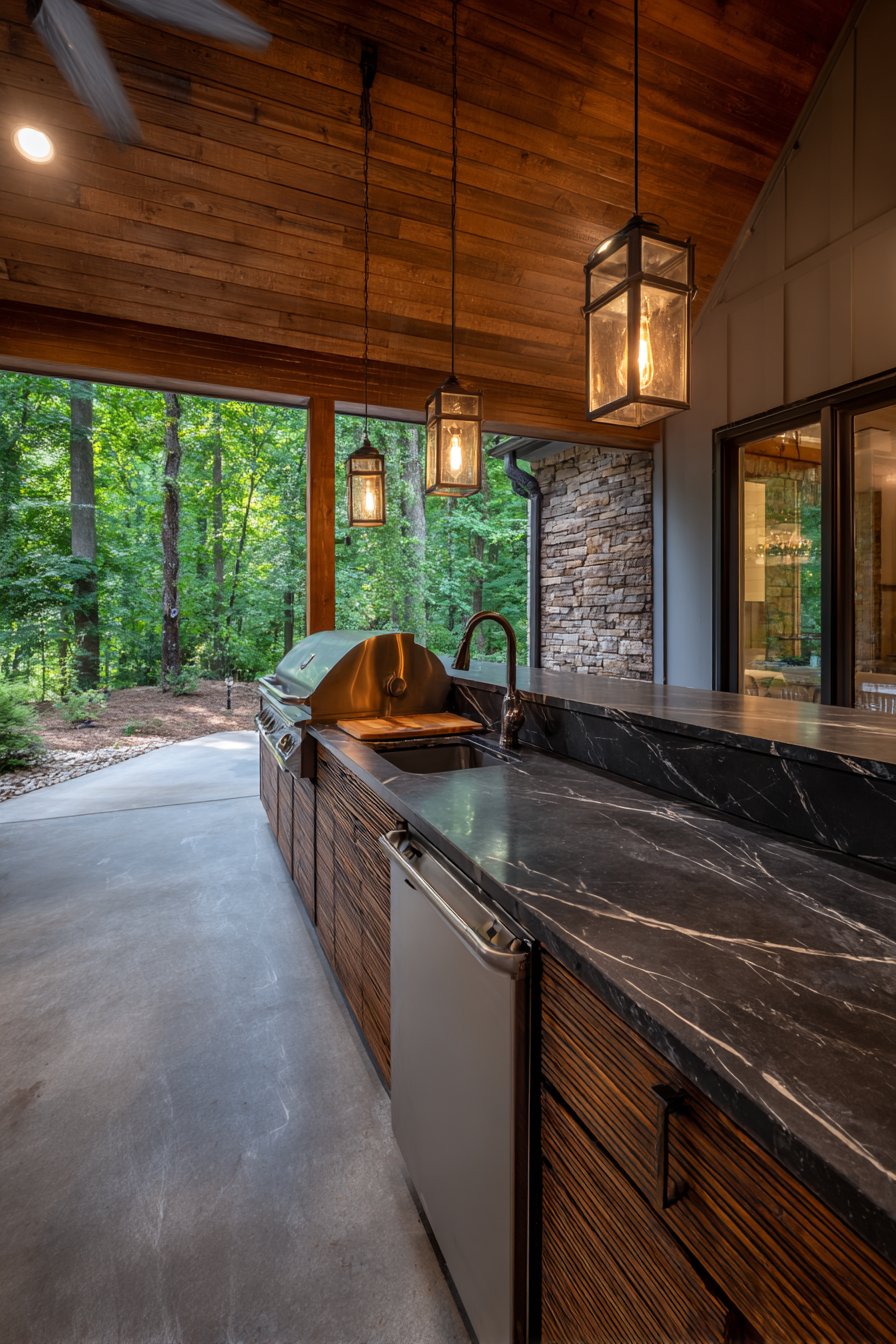 Cedar Pavilion with Marine-Grade Cabinetry