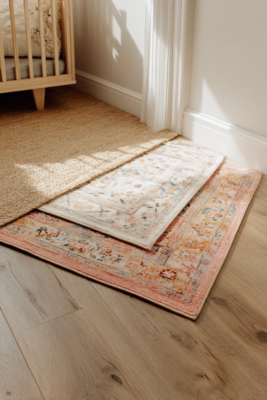 Layered Vintage Rug Flooring Detail