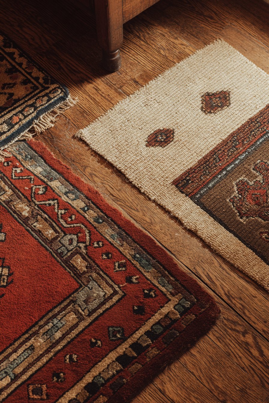 Layered Vintage Rug Flooring Detail
